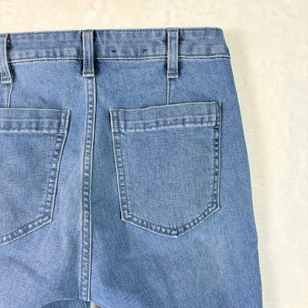 Gap High Rise Flare Jeans Women 4/27R Blue Excellent Sailor Button Detail - Picture 8 of 11